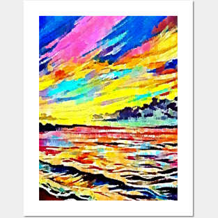 Beautiful colorful Beach Scenery Posters and Art